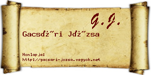 Gacsári Józsa névjegykártya